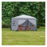 PAVILJON ZA KAMPIRANJE VONHAUS POP-UP Z UTEŽMI 3X3M SIV - slika 8